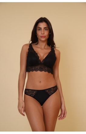 CALCINHA BIQUINI MICROFIBRA C/RENDA (107386)