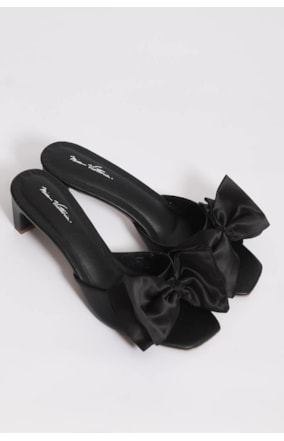 CHINELO TAMANCO DE SALTO COM LAÇO CETIM (SOFT-7)