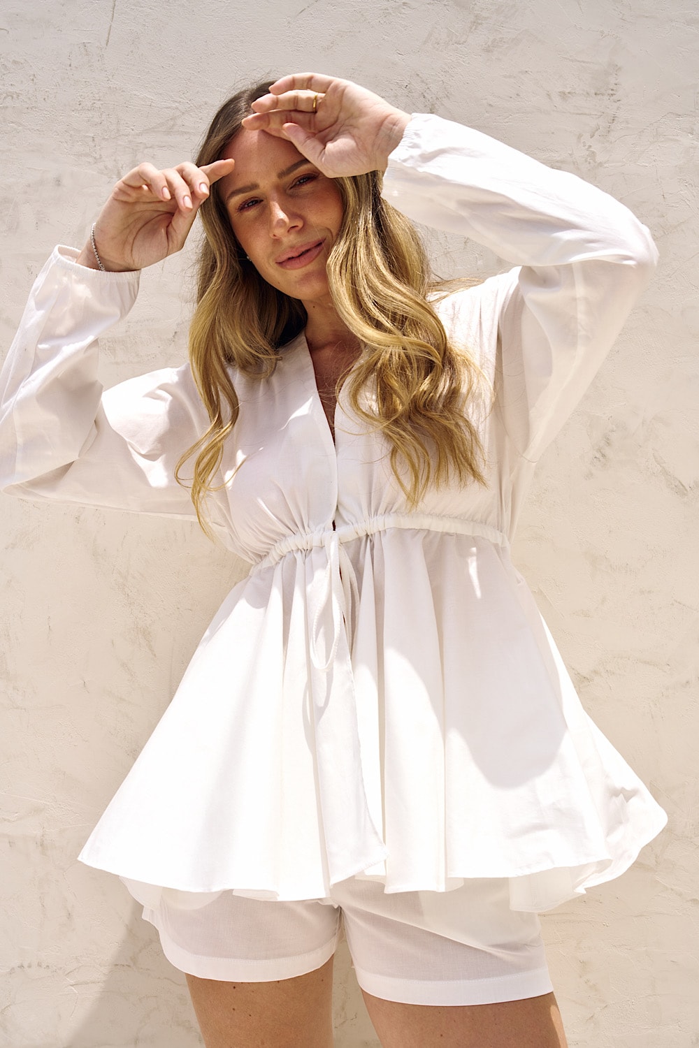 CONJUNTO BLUSA M/L BUFANTE E SHORTS (105544)