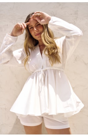 CONJUNTO BLUSA M/L BUFANTE E SHORTS (105544)