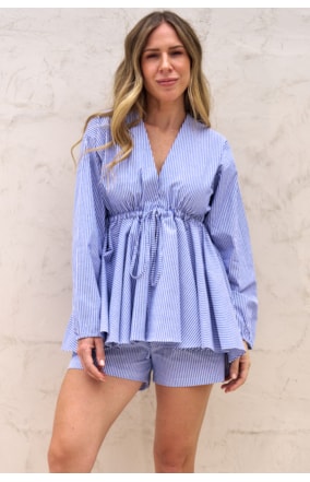 CONJUNTO BLUSA M/L BUFANTE E SHORTS (105544)